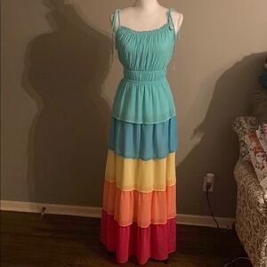 Colorful Tiered Maxi Dress